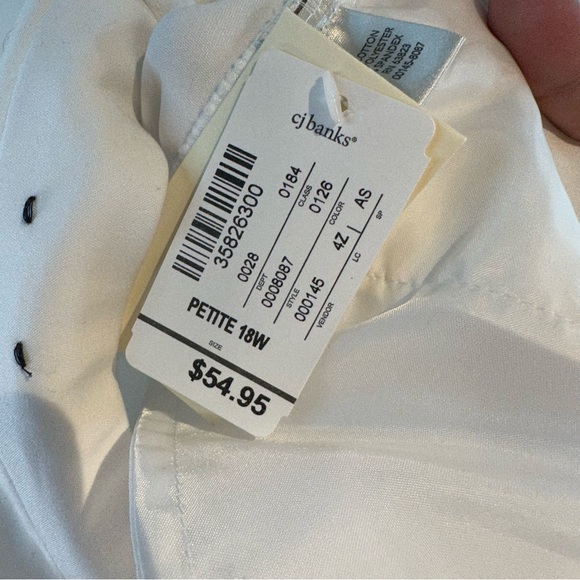 CJ BANKS Women’s Size 18W PETITE Pants Dressy White Stretch High Rise NWT - Picture 8 of 14